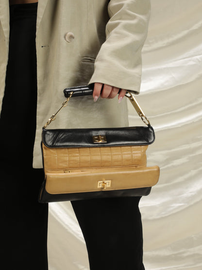 Extremely Rare Chanel Lambskin Double Turnlock Bag