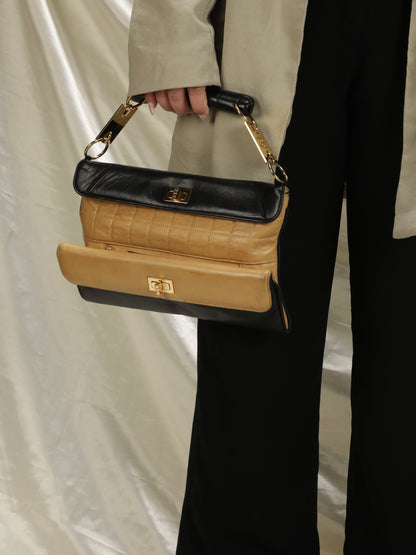 Extremely Rare Chanel Lambskin Double Turnlock Bag