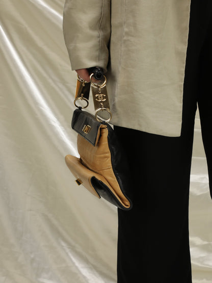 Extremely Rare Chanel Lambskin Double Turnlock Bag