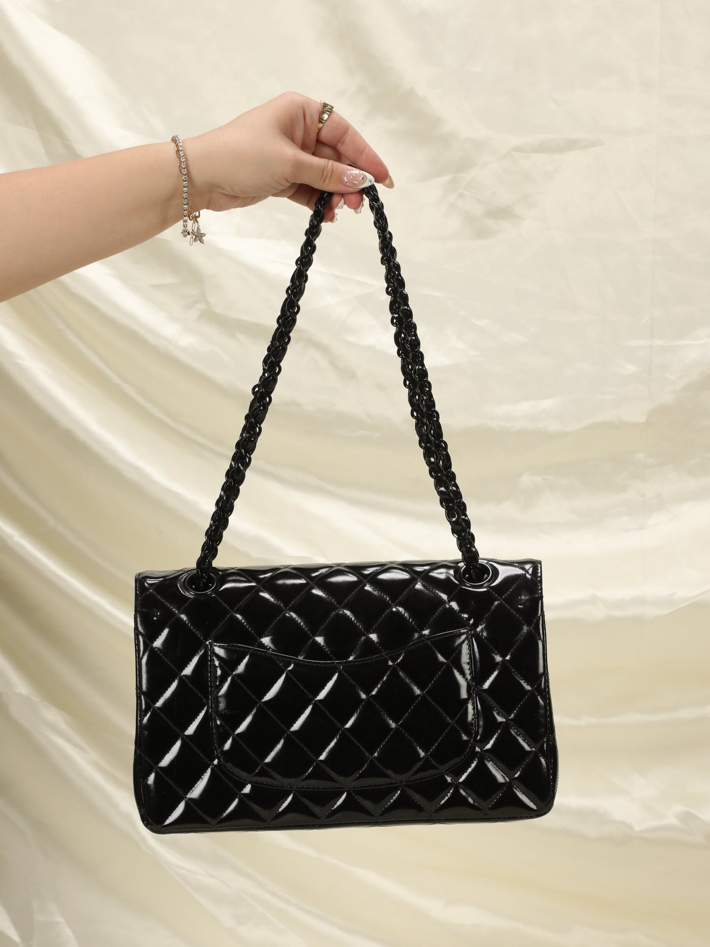 Extremely Rare Chanel Patent All Black Flap Bag