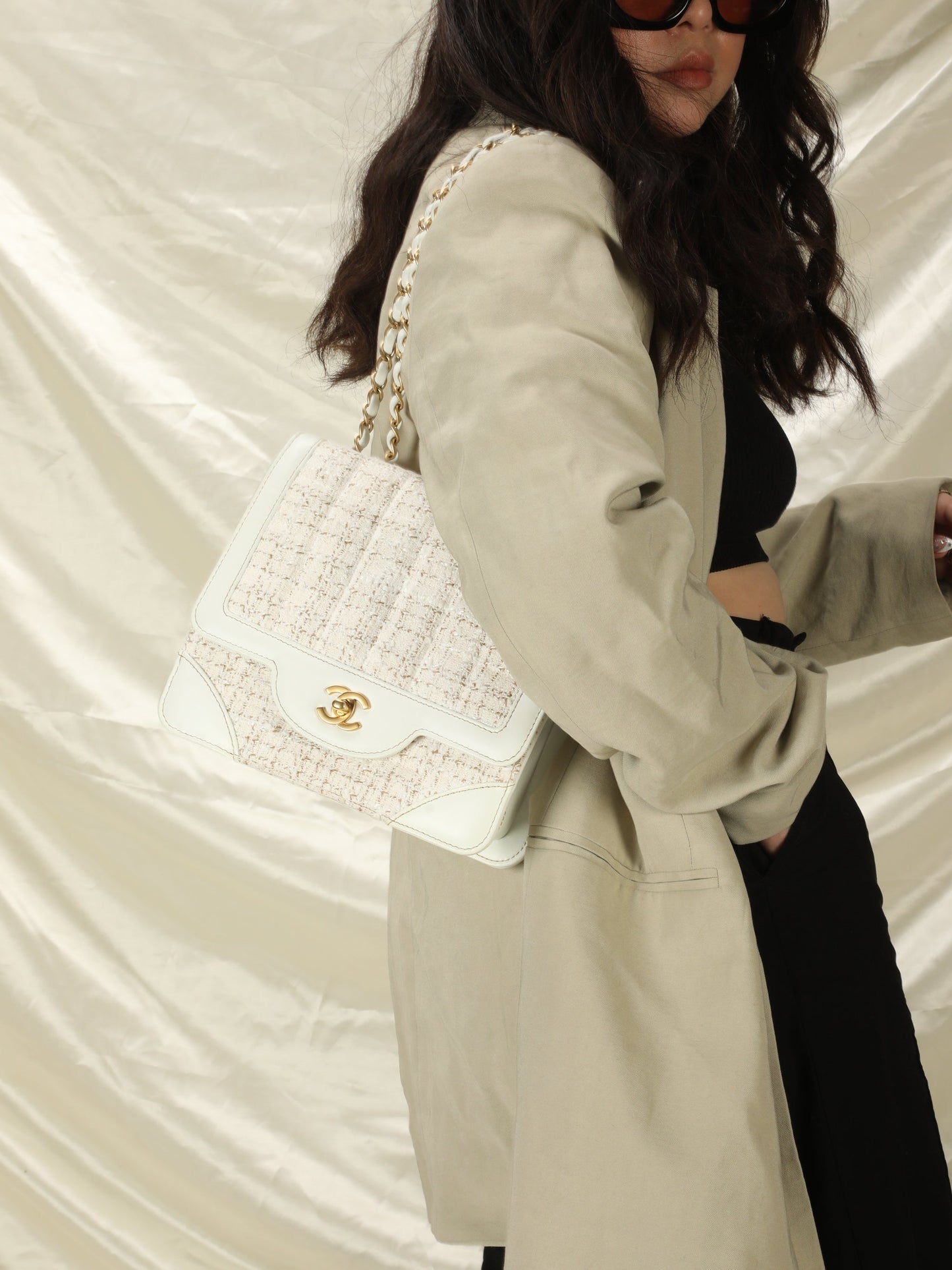 Chanel Tweed Square Flap Bag