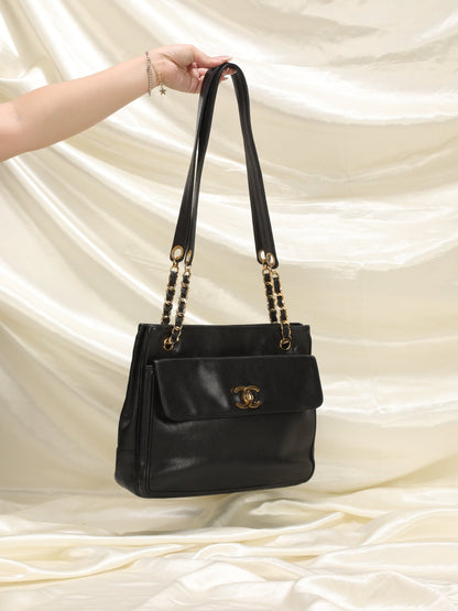 Chanel Turnlock Caviar Double-Sided Tote