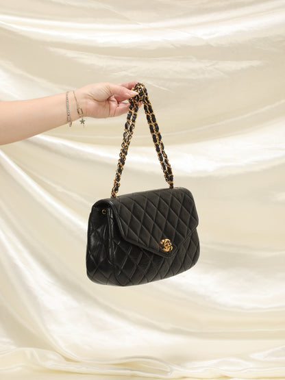 Extremely Rare Chanel Lambskin Knotted Half Flap