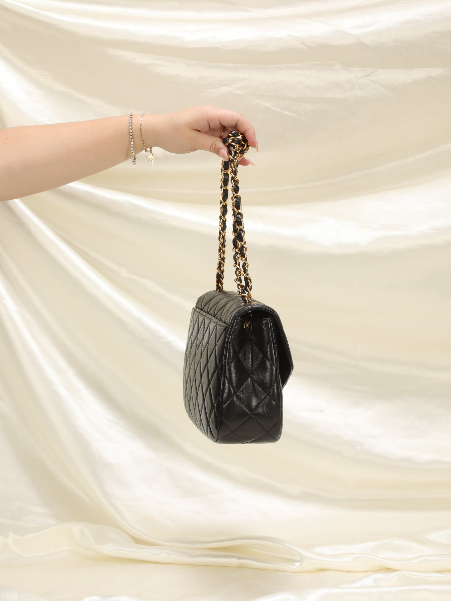 Extremely Rare Chanel Lambskin Knotted Half Flap