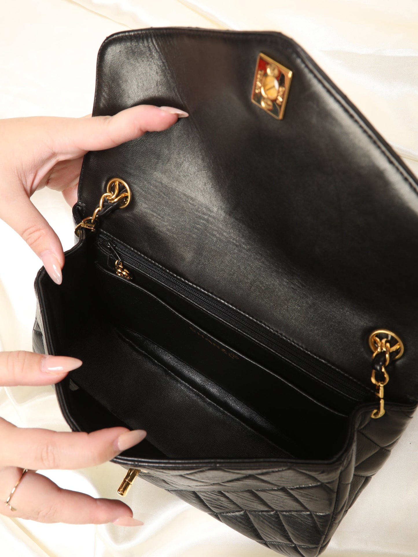 Extremely Rare Chanel Lambskin Knotted Half Flap