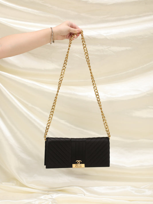 Extremely Rare Chanel 2019 Satin Clutch Bag