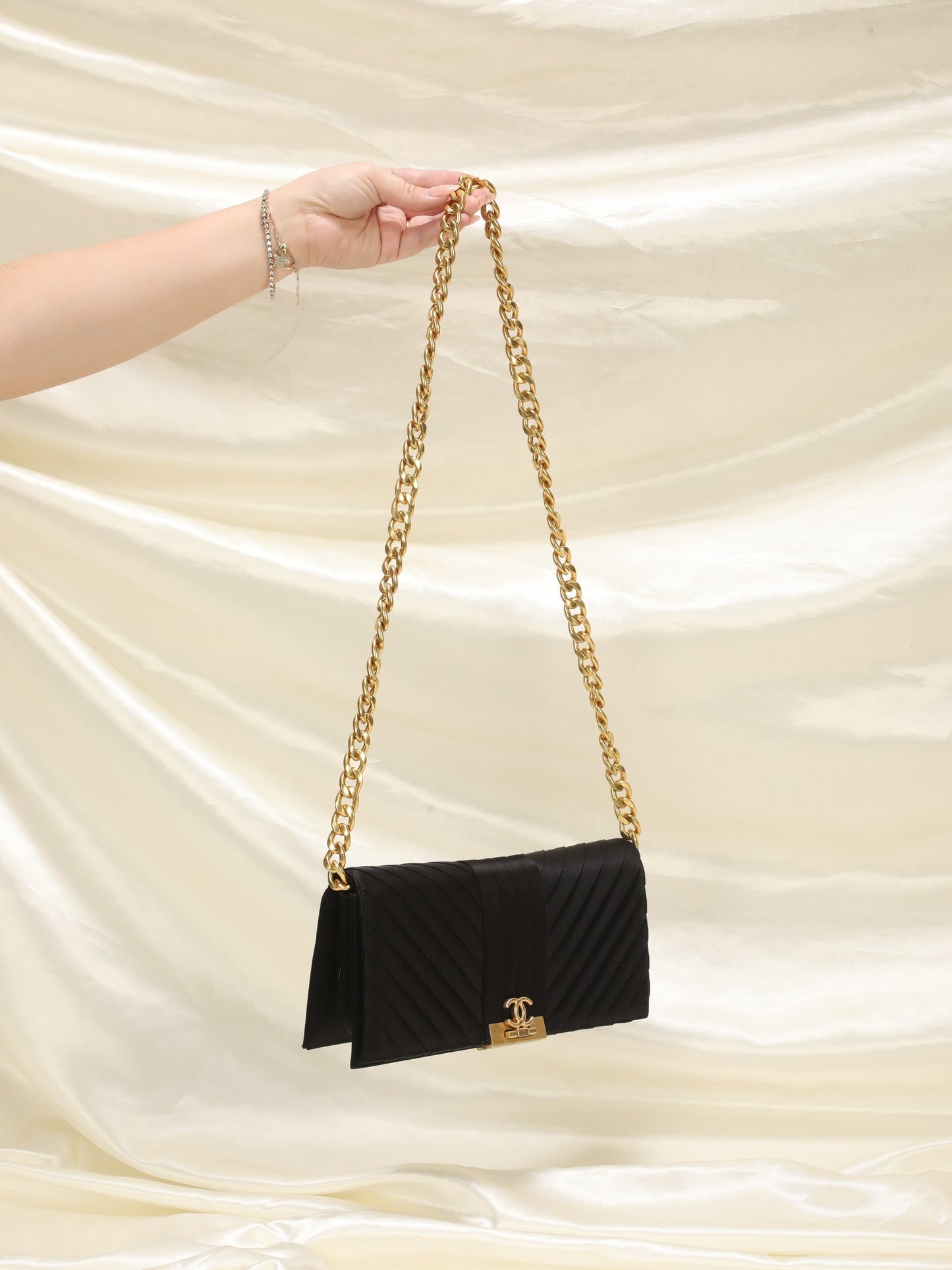 Extremely Rare Chanel 2019 Satin Clutch Bag