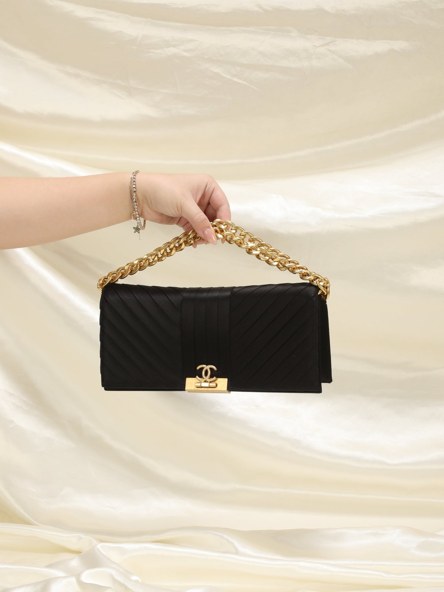 Extremely Rare Chanel 2019 Satin Clutch Bag