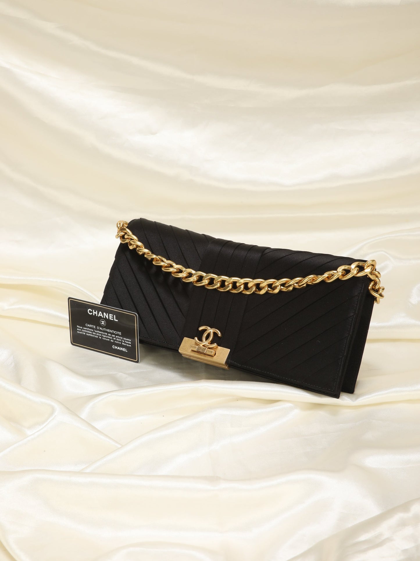 Extremely Rare Chanel 2019 Satin Clutch Bag