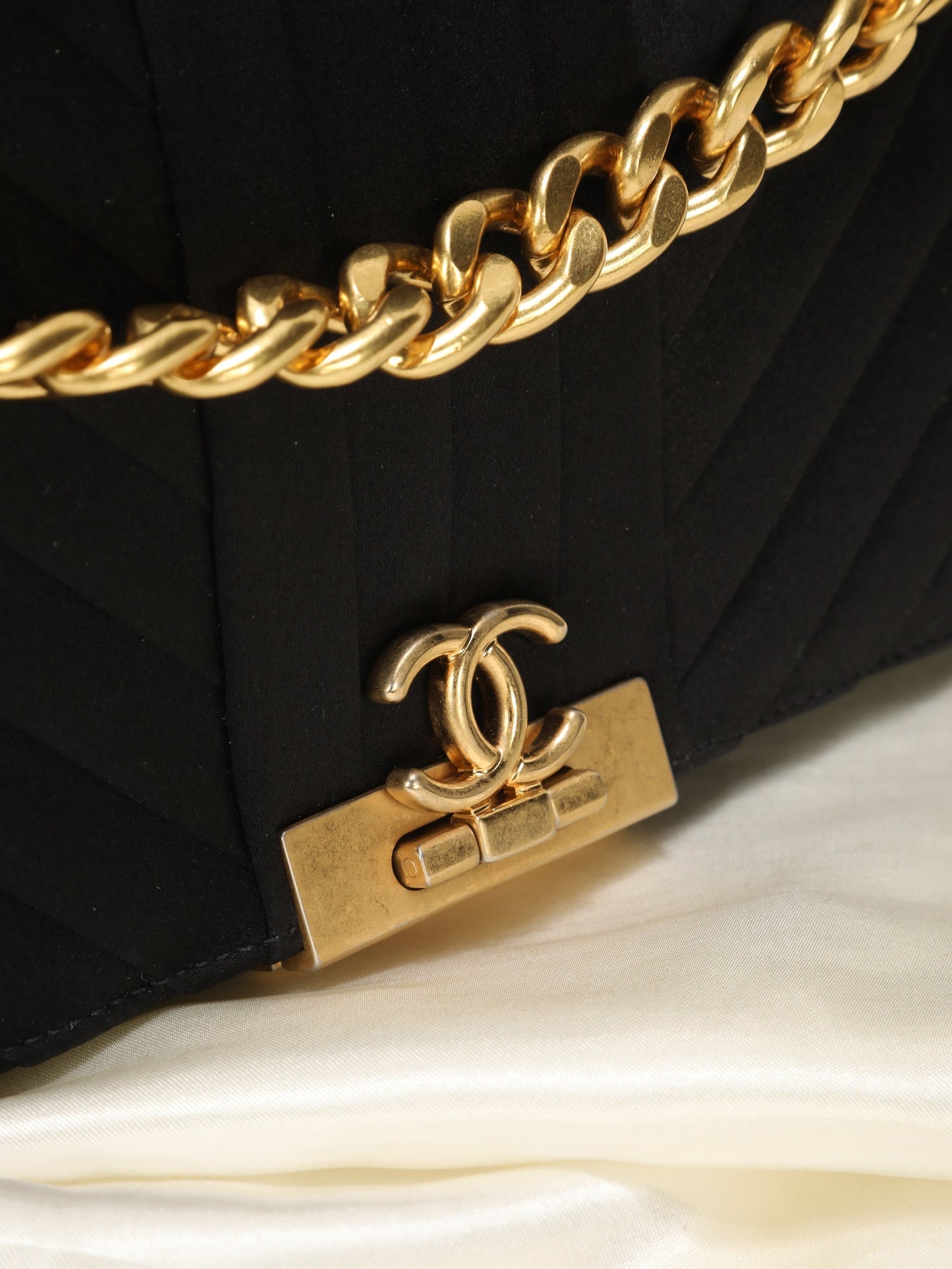 Extremely Rare Chanel 2019 Satin Clutch Bag
