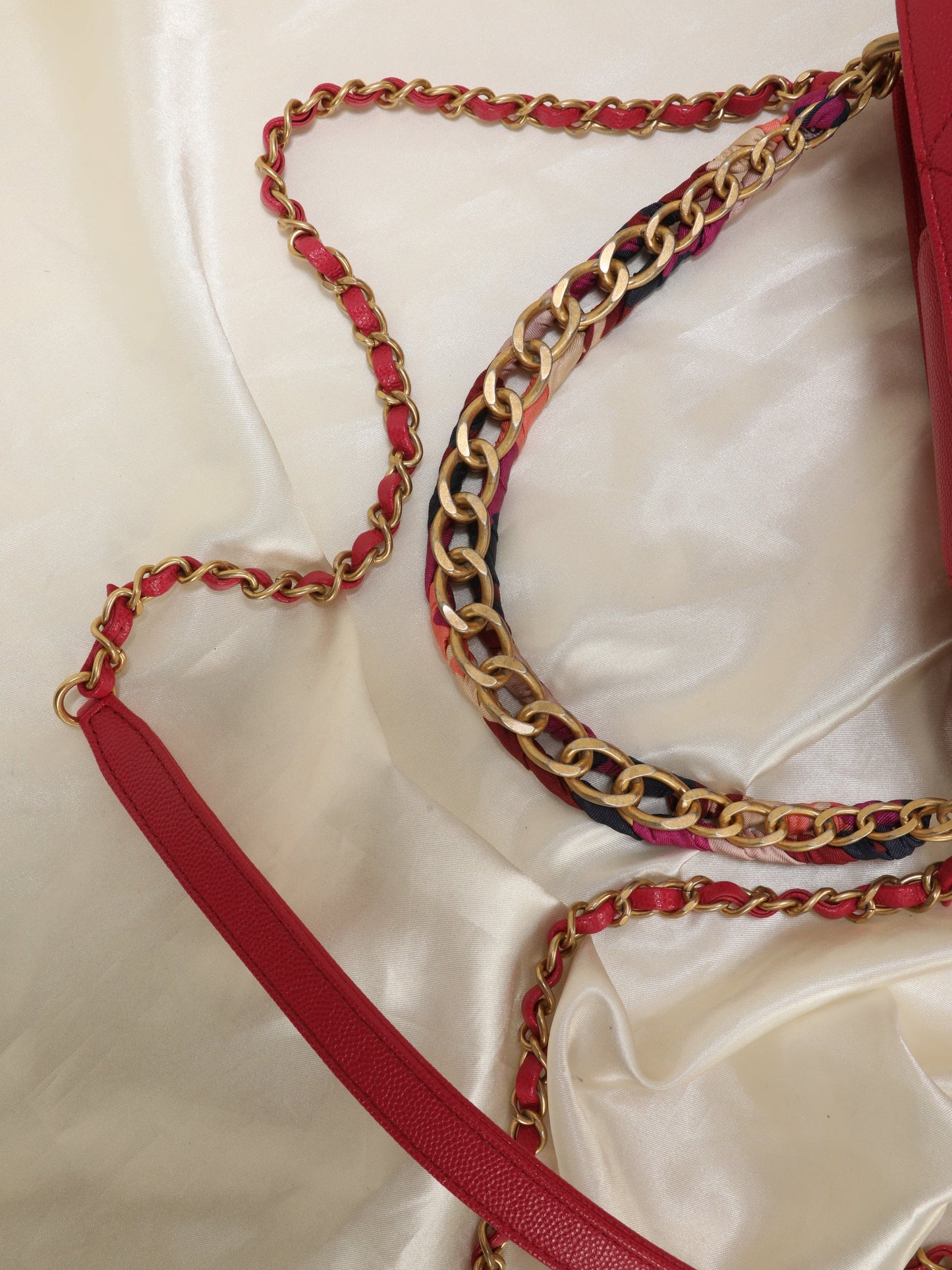 Chanel Caviar 2019 Scarf Chain Bucket Bag