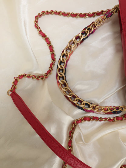 Chanel Caviar 2019 Scarf Chain Bucket Bag