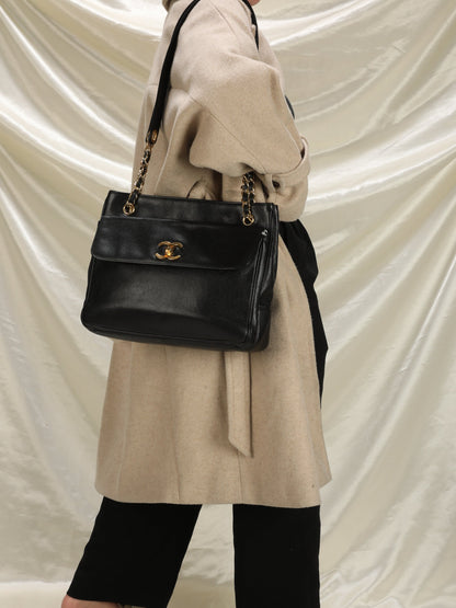 Chanel Turnlock Caviar Double-Sided Tote