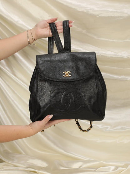 Extremely Rare Chanel Caviar Turnlock Backpack