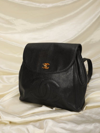 Extremely Rare Chanel Caviar Turnlock Backpack