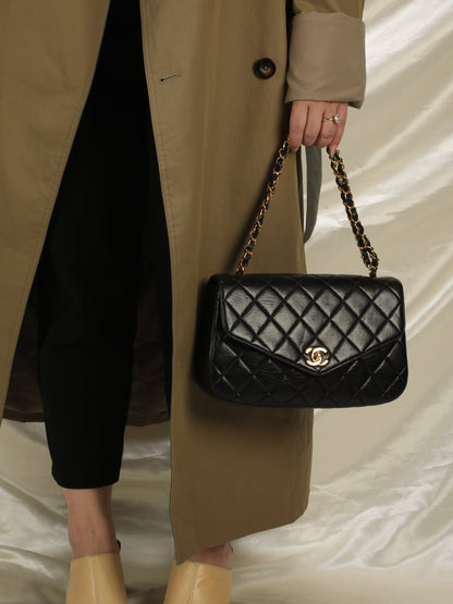 Extremely Rare Chanel Lambskin Knotted Half Flap