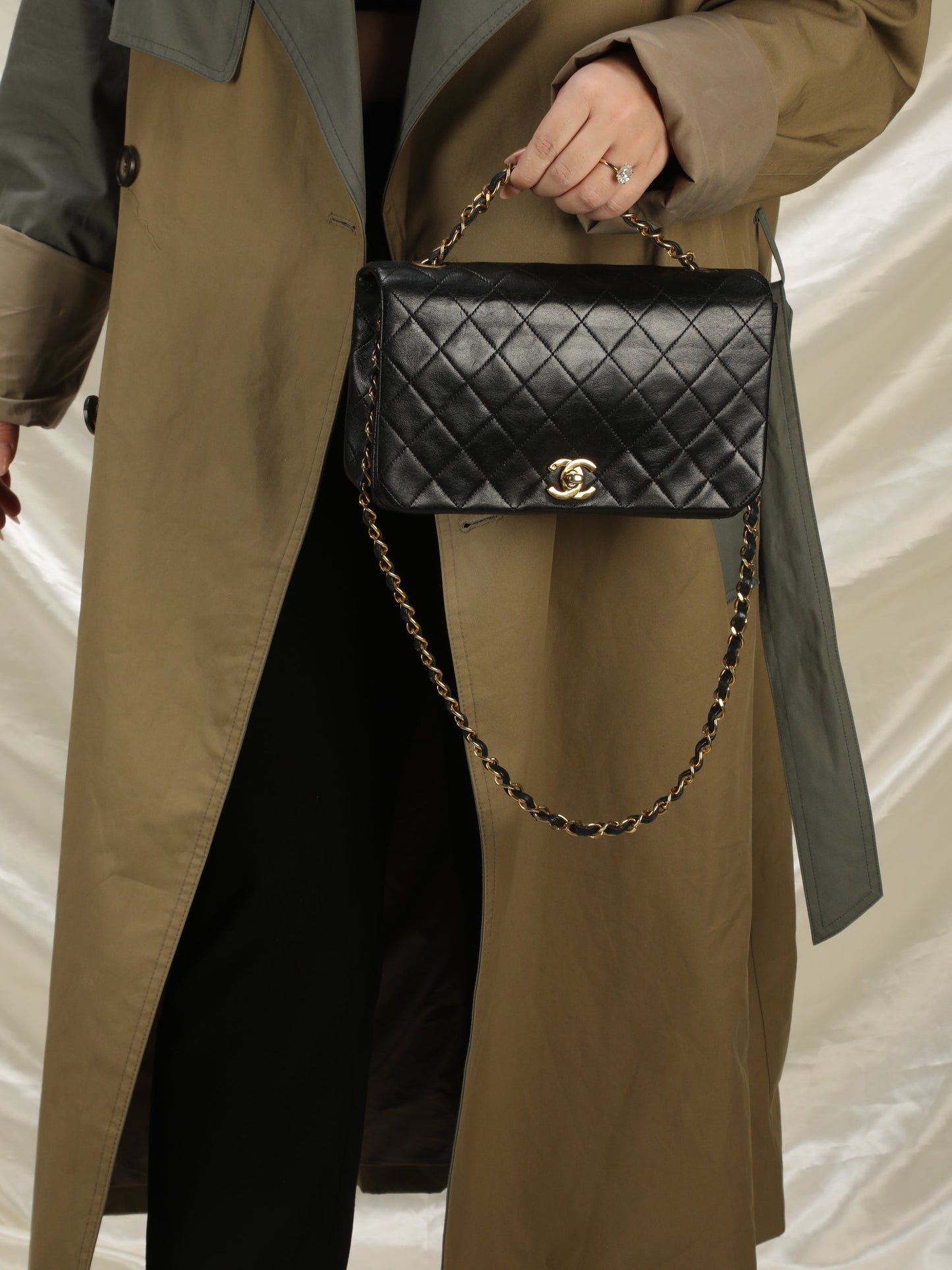 Chanel Medium Lambskin Turnlock Full Flap