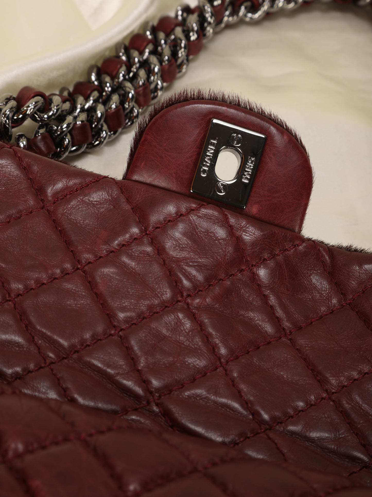 Extremely Rare Chanel Pony Hair and Calfskin Double Flap