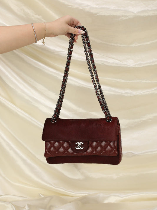 Extremely Rare Chanel Pony Hair and Calfskin Double Flap