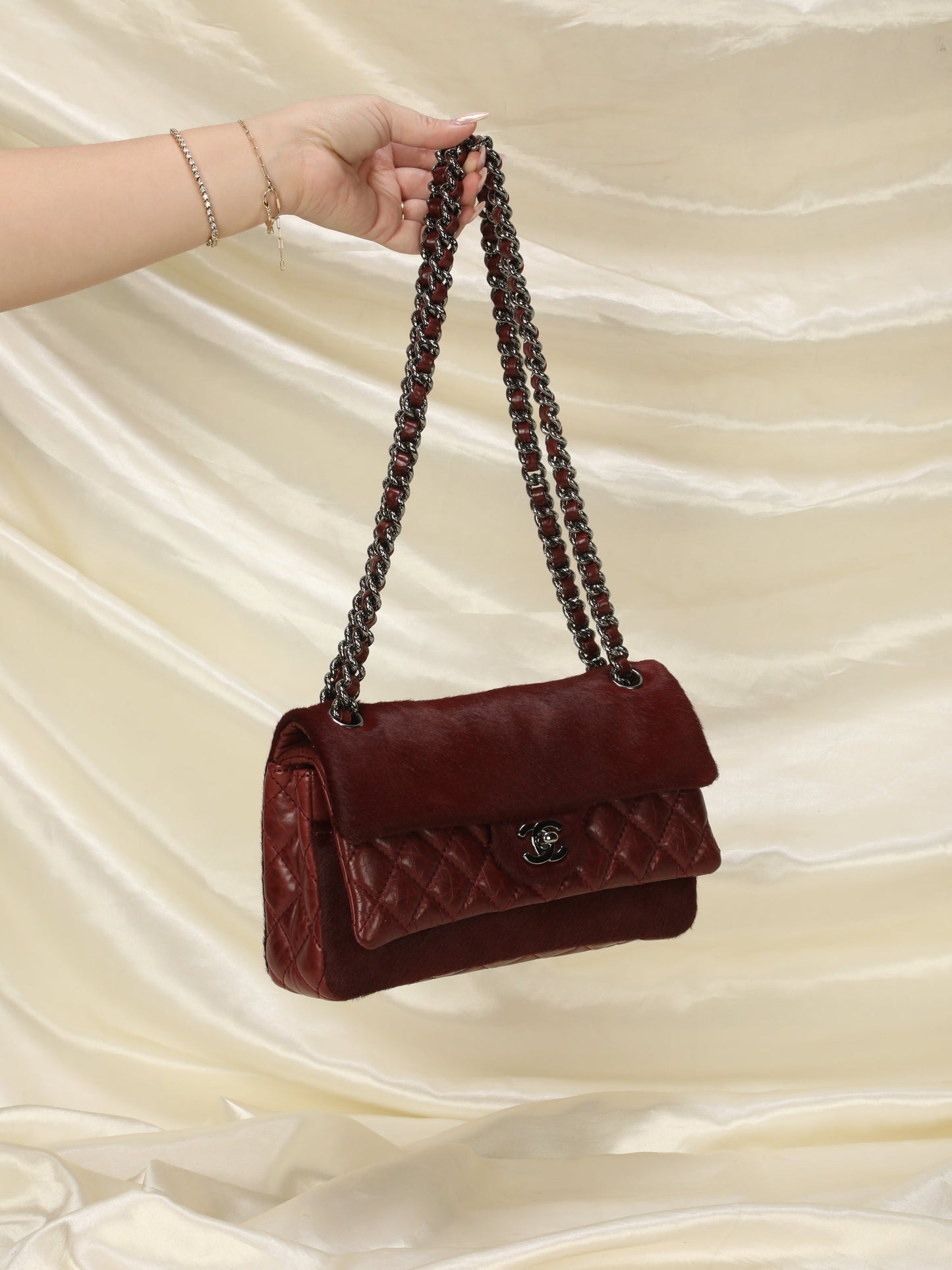 Extremely Rare Chanel Pony Hair and Calfskin Double Flap