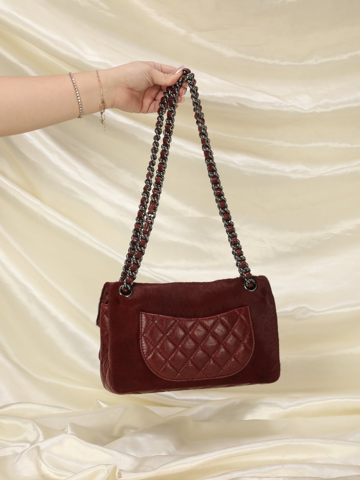 Extremely Rare Chanel Pony Hair and Calfskin Double Flap