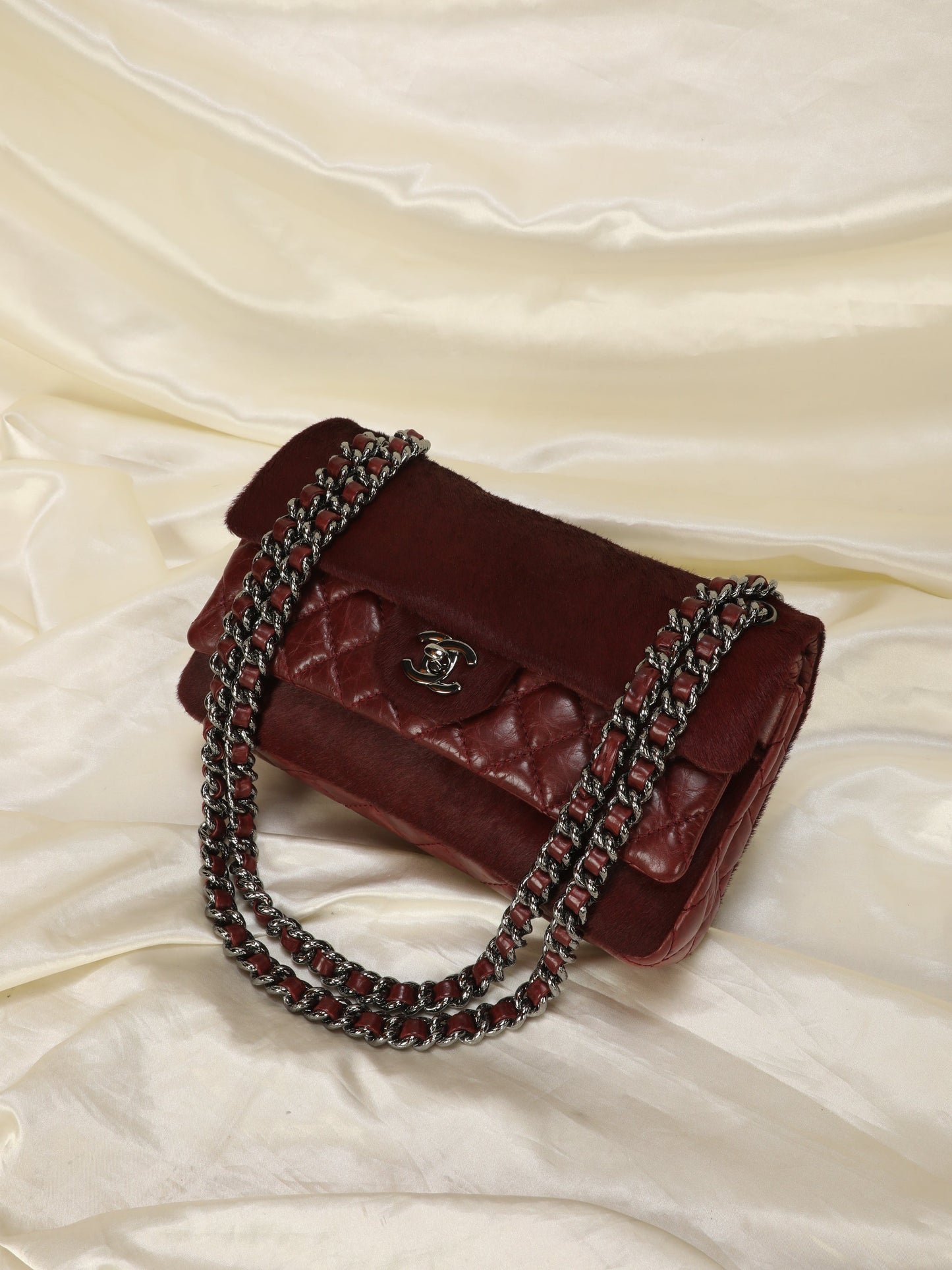 Extremely Rare Chanel Pony Hair and Calfskin Double Flap