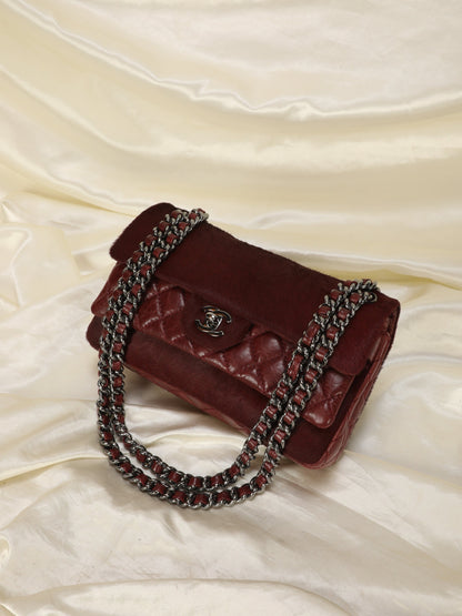 Extremely Rare Chanel Pony Hair and Calfskin Double Flap