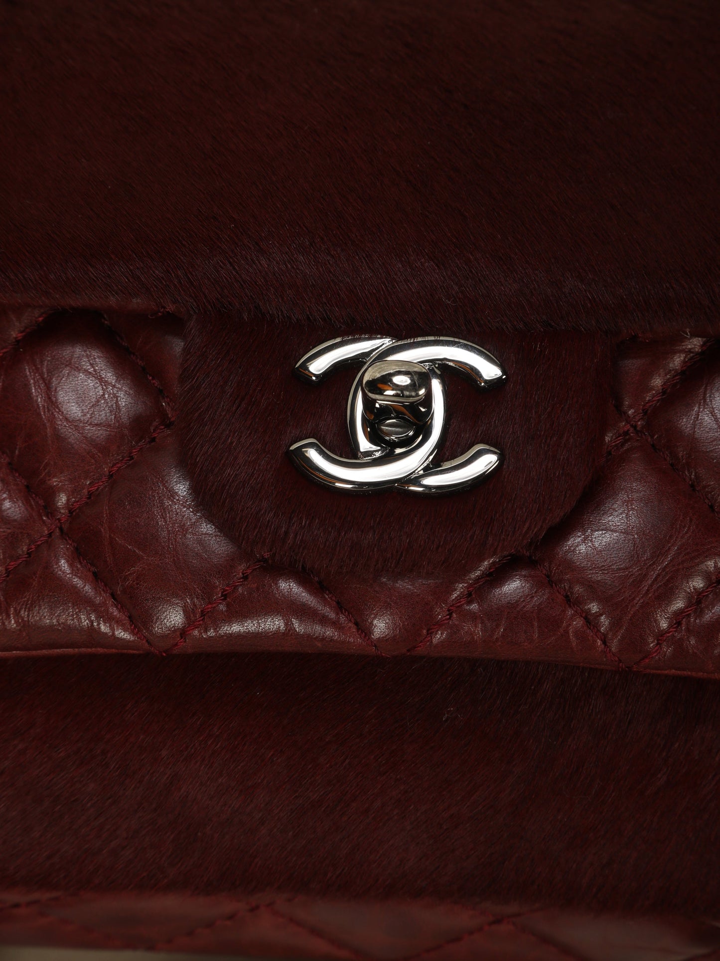 Extremely Rare Chanel Pony Hair and Calfskin Double Flap