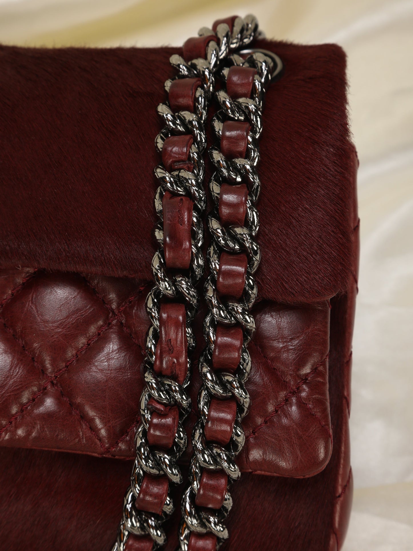 Extremely Rare Chanel Pony Hair and Calfskin Double Flap