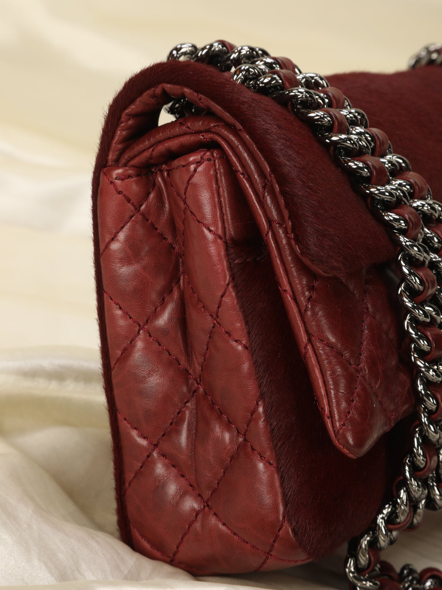 Extremely Rare Chanel Pony Hair and Calfskin Double Flap
