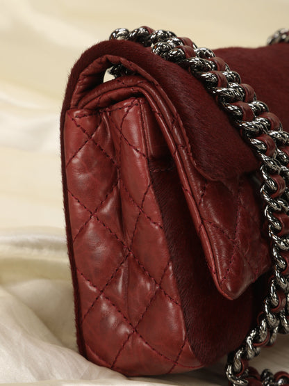 Extremely Rare Chanel Pony Hair and Calfskin Double Flap