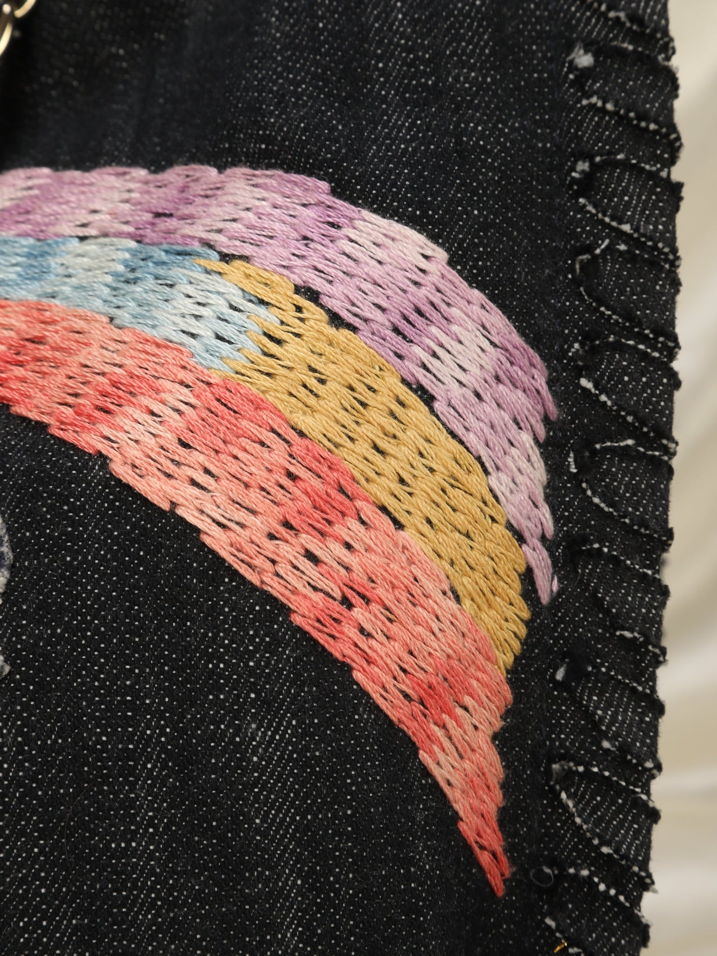 Extremely Rare Limited Edition Chanel Denim Embroidered Tote