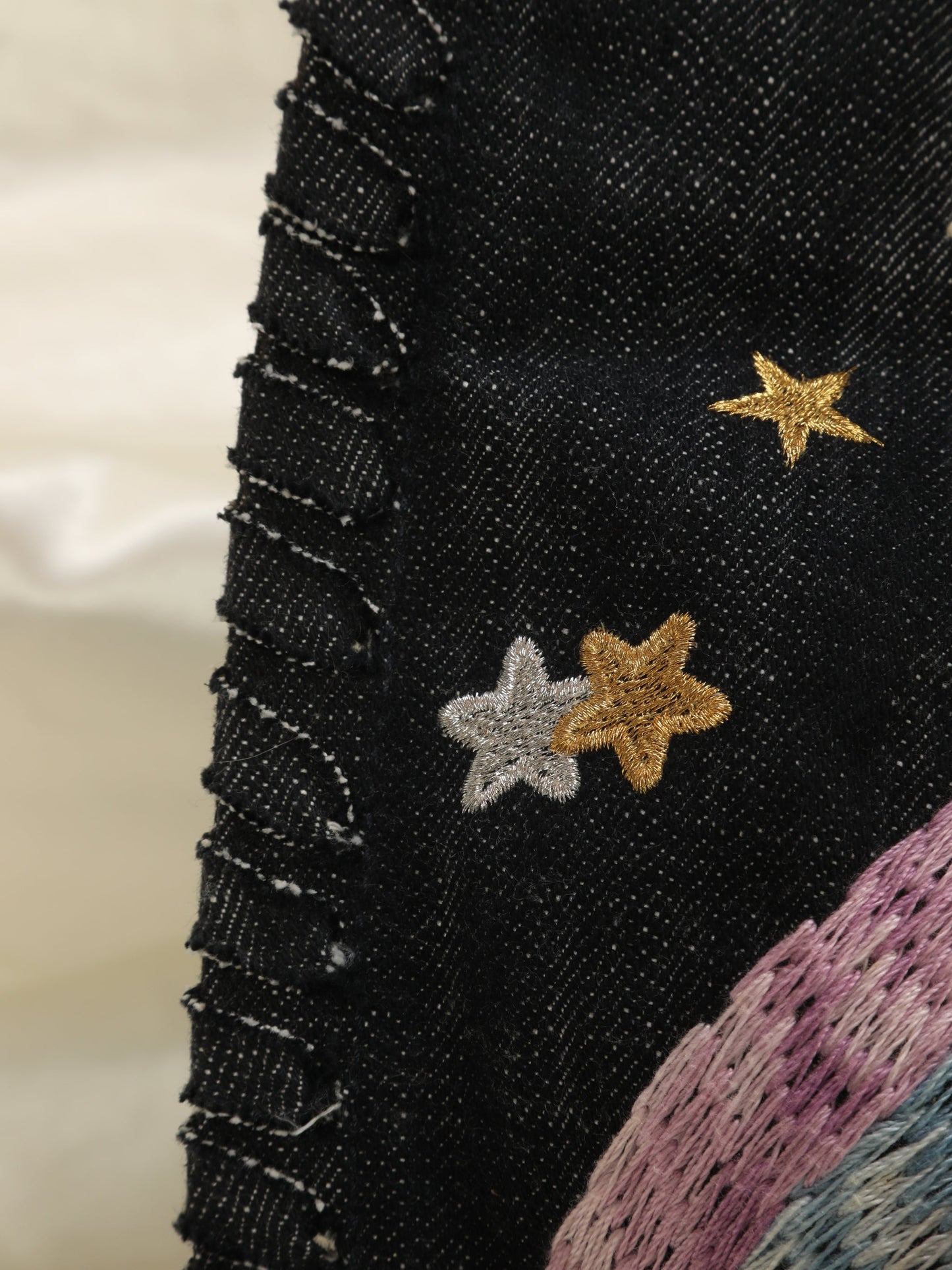Extremely Rare Limited Edition Chanel Denim Embroidered Tote