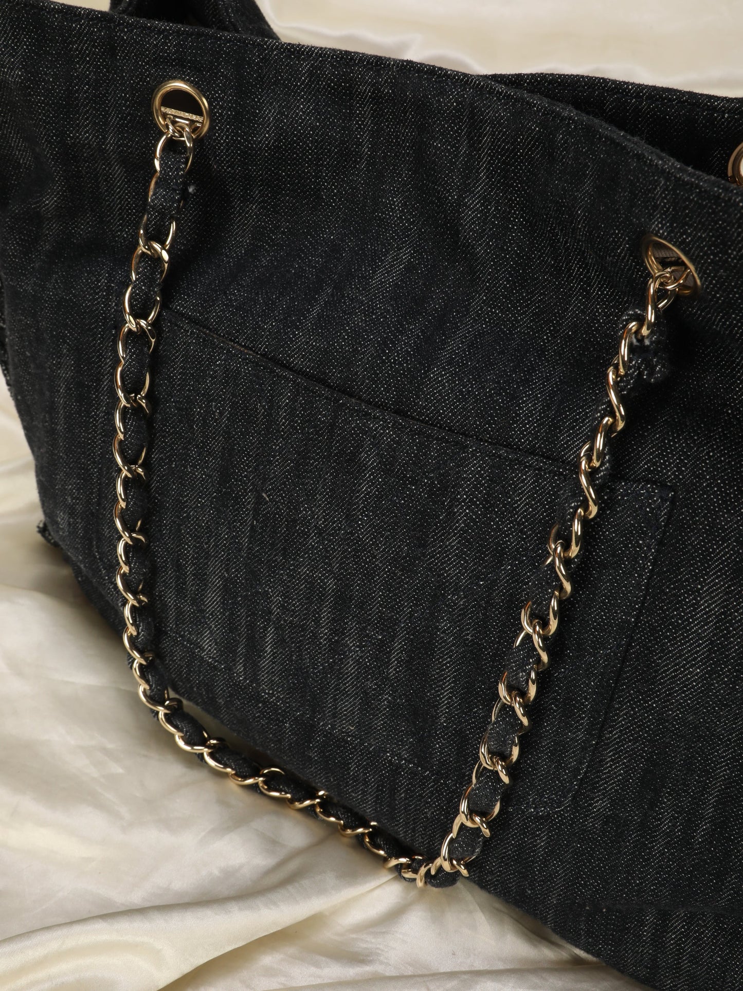 Extremely Rare Limited Edition Chanel Denim Embroidered Tote