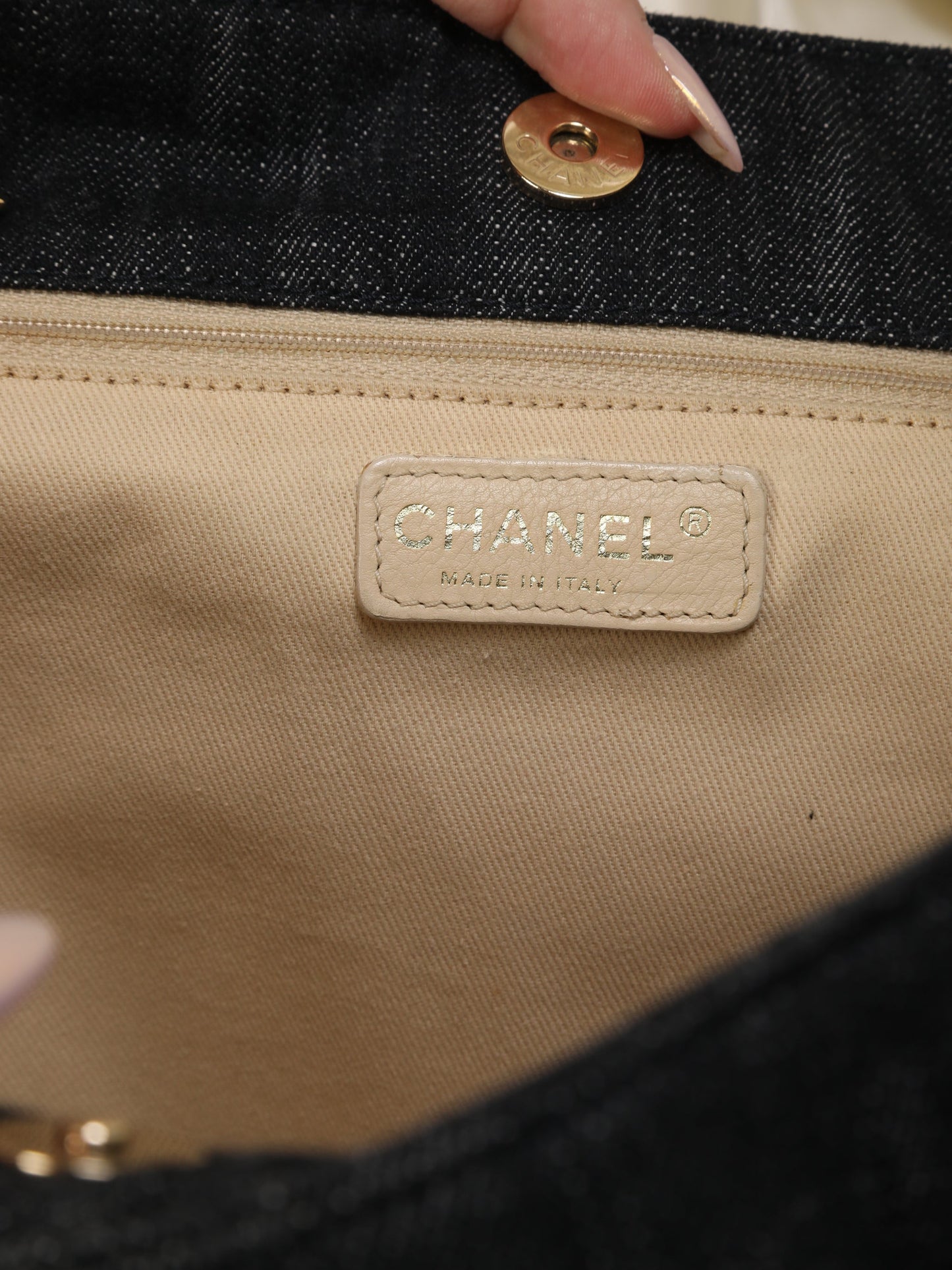 Extremely Rare Limited Edition Chanel Denim Embroidered Tote