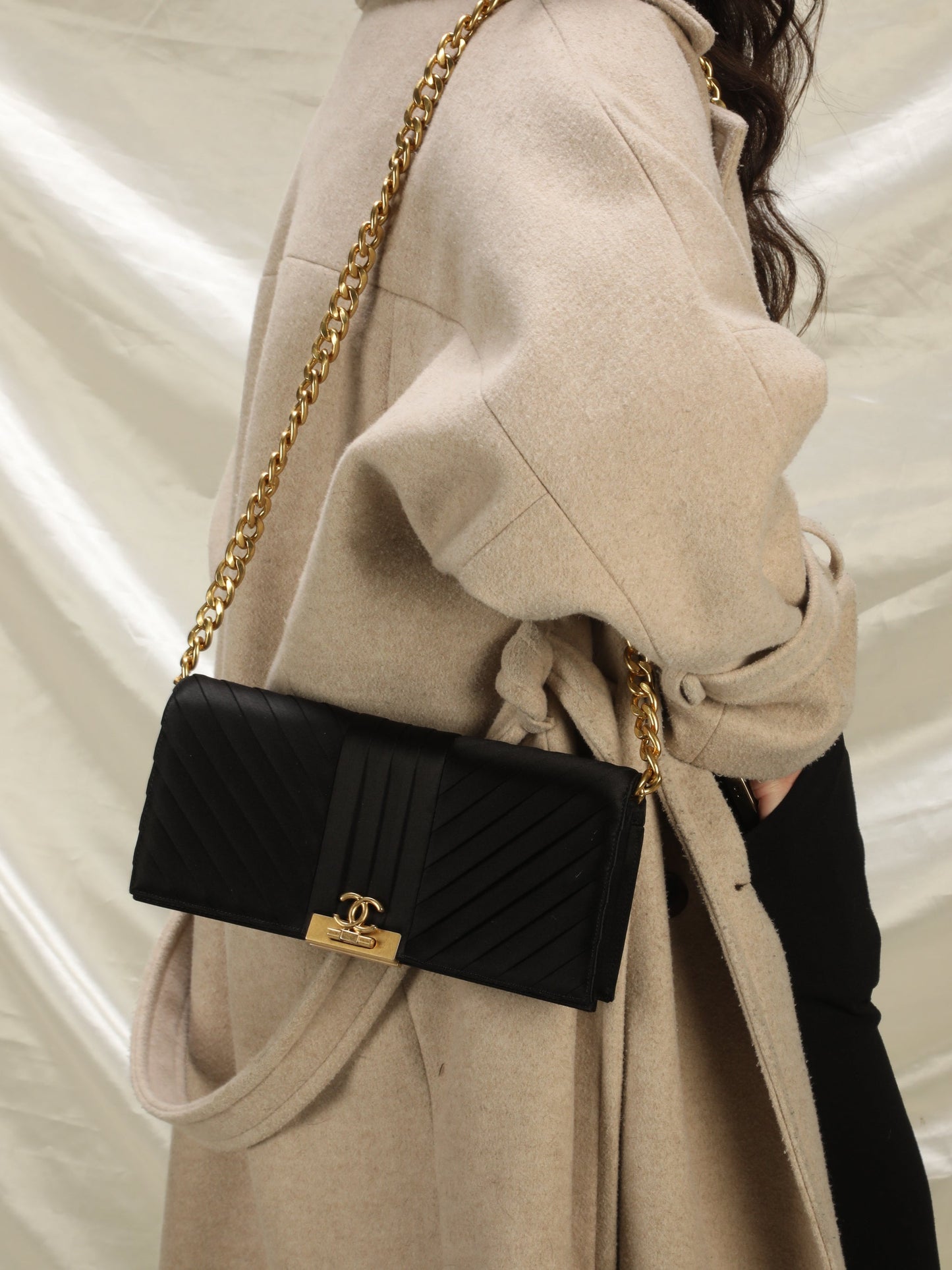 Extremely Rare Chanel 2019 Satin Clutch Bag