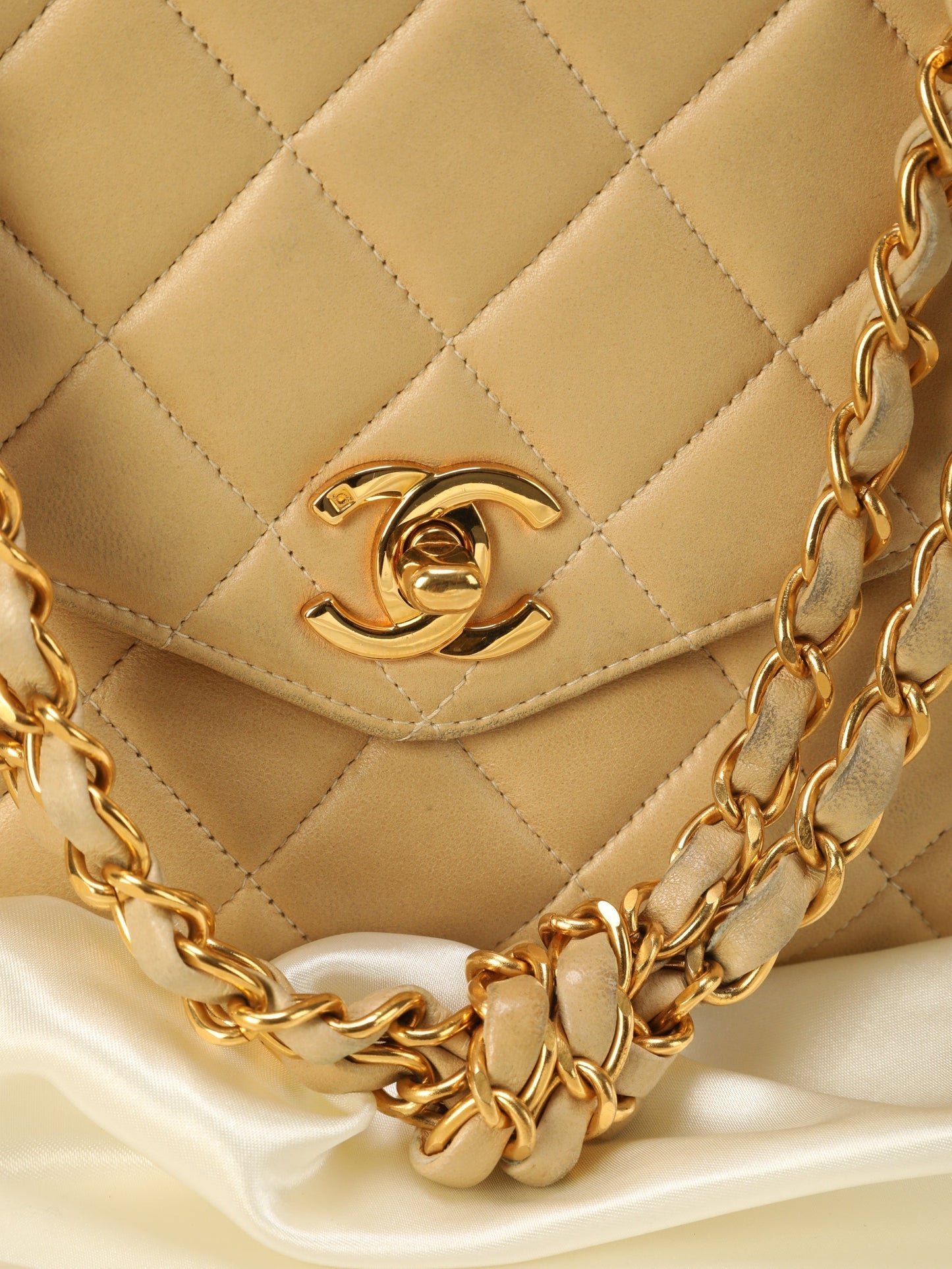 Extremely Rare Chanel Lambskin Half Flap