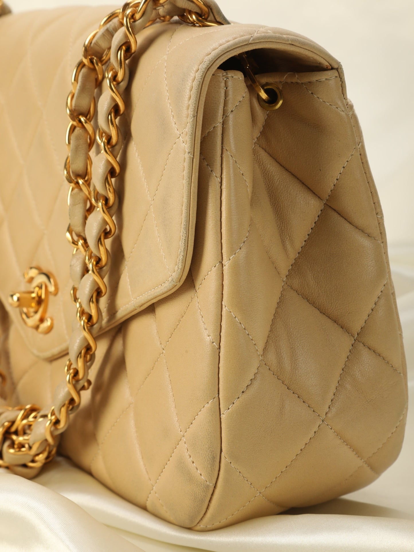 Extremely Rare Chanel Lambskin Half Flap