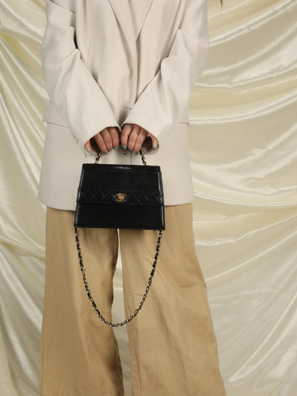 Extremely Rare Chanel Lambskin Trapezoid Bag