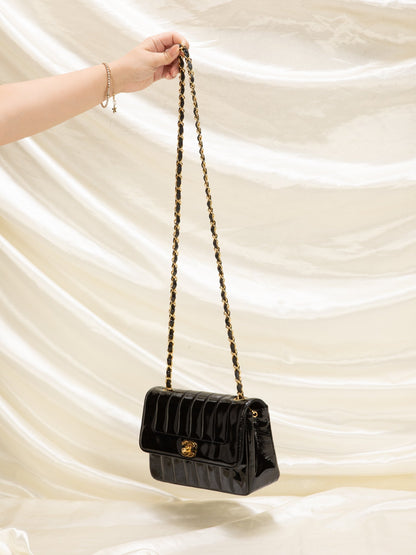 Chanel Patent Vertical Flap Bag