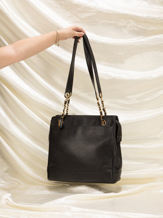 Chanel Timeless Logo Chain Tote