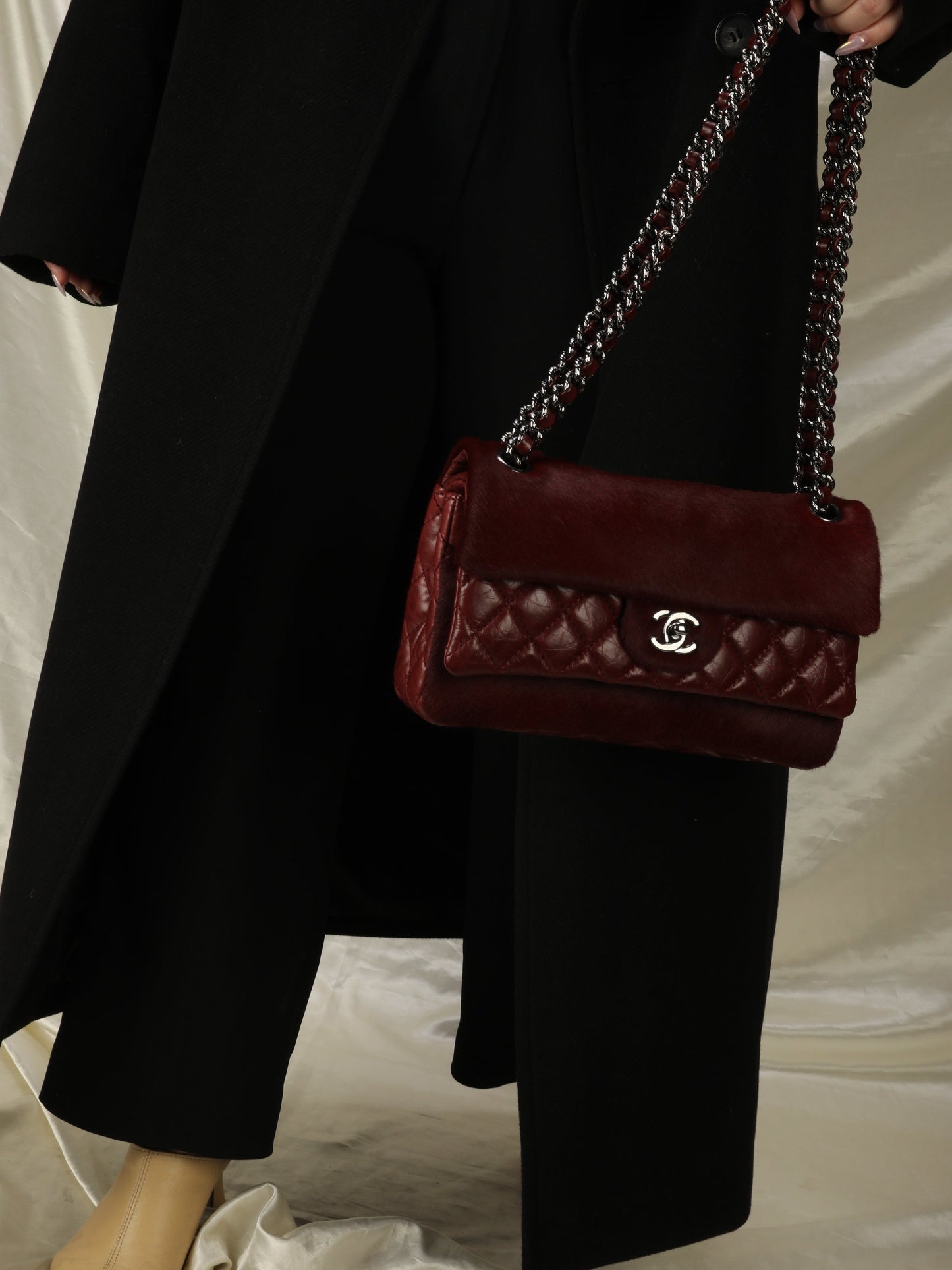 Extremely Rare Chanel Pony Hair and Calfskin Double Flap