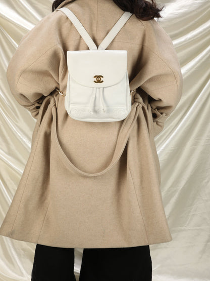 Chanel Caviar Logo Backpack