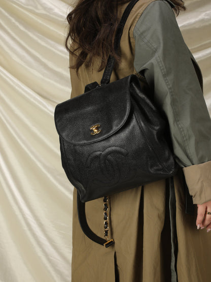Extremely Rare Chanel Caviar Turnlock Backpack