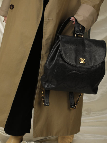 Extremely Rare Chanel Caviar Turnlock Backpack