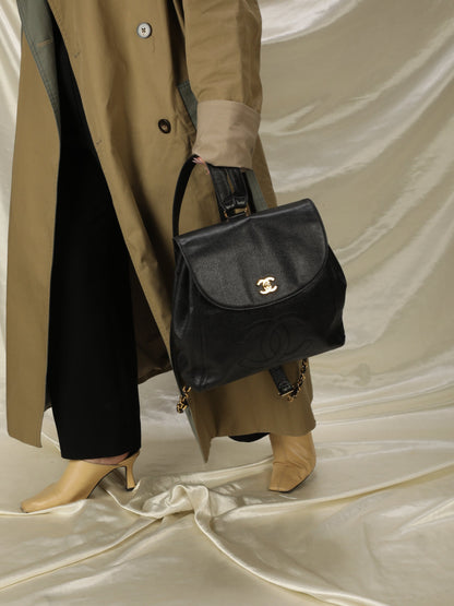 Extremely Rare Chanel Caviar Turnlock Backpack