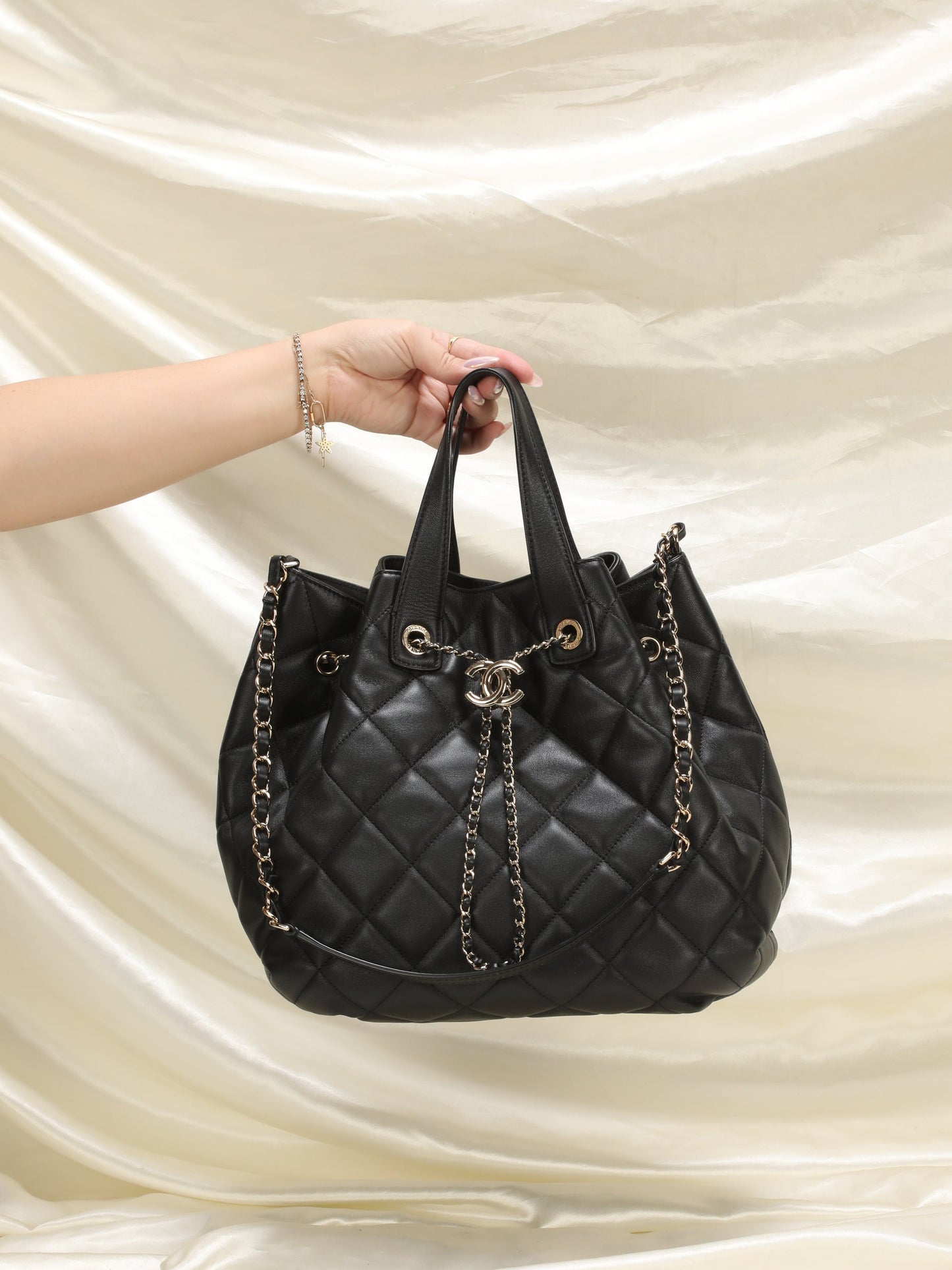 Chanel 2019 Lambskin Bucket Chain Bag
