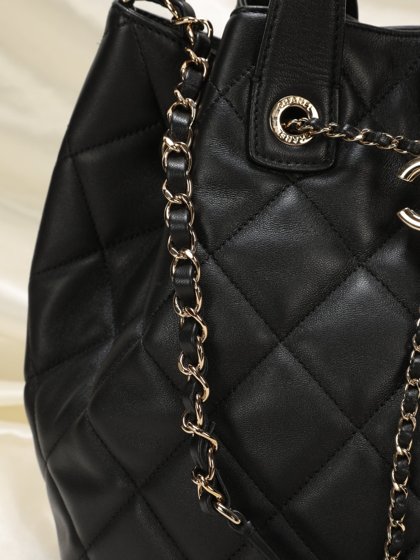 Chanel 2019 Lambskin Bucket Chain Bag