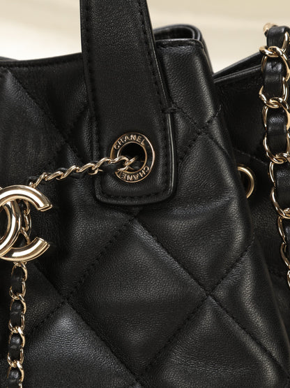 Chanel 2019 Lambskin Bucket Chain Bag