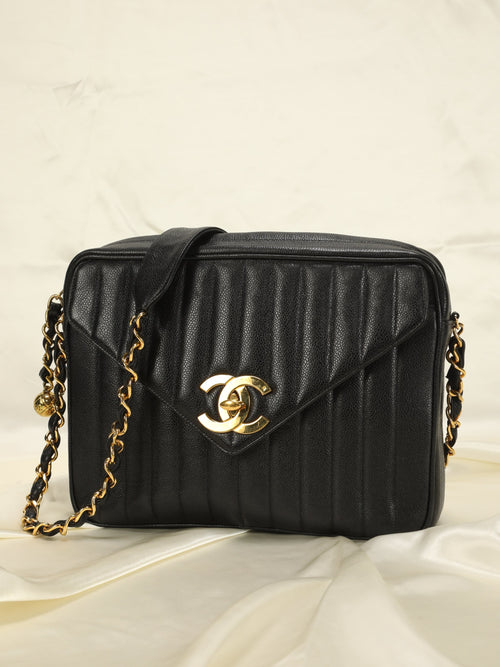 Extremely Rare Chanel Caviar Jumbo Vertical Camera Bag
